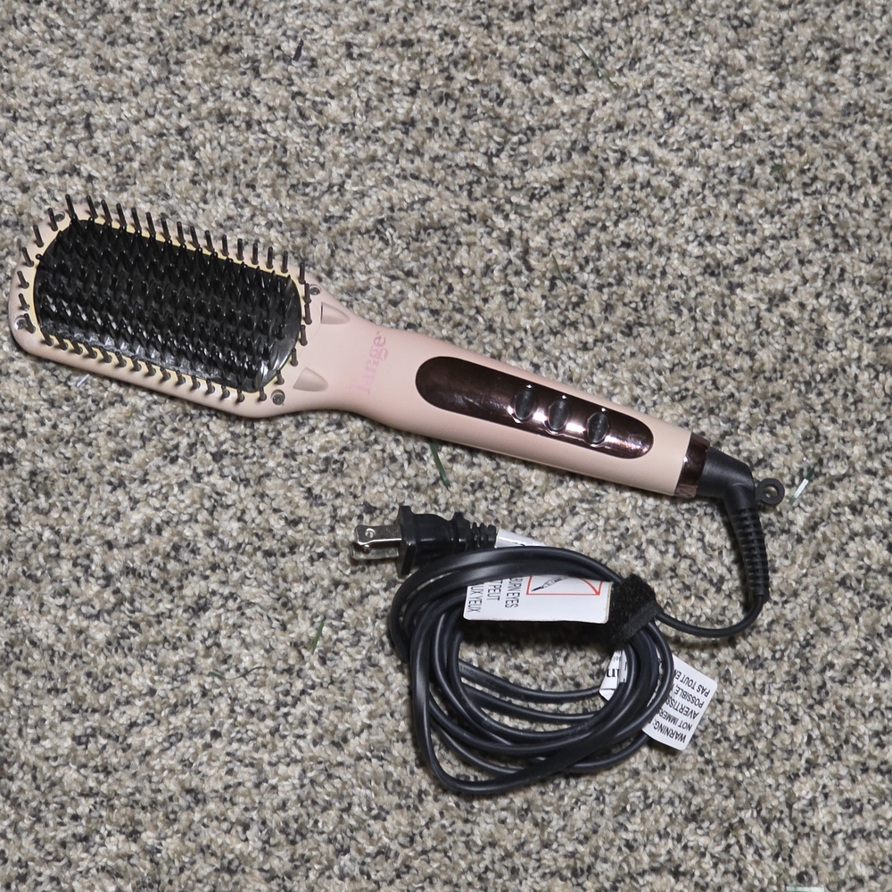 Pink and Black Hair Straightening Tool